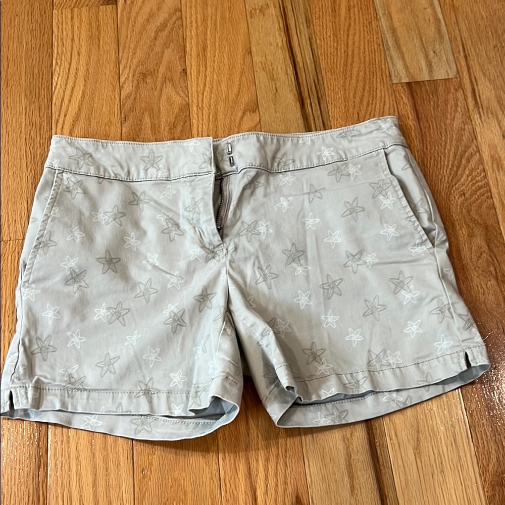 Tan Bermuda Shorts with Tailored Look and Cuffed Hem